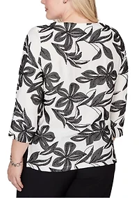Women's Crowd Pleaser Flower Embroidered Top