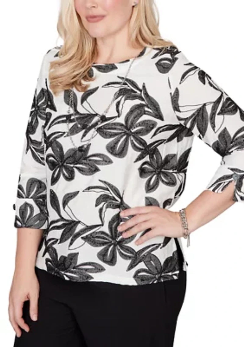Women's Crowd Pleaser Flower Embroidered Top
