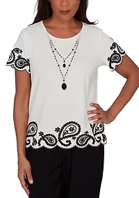 Women's Crowd Pleaser Paisley Border T-Shirt