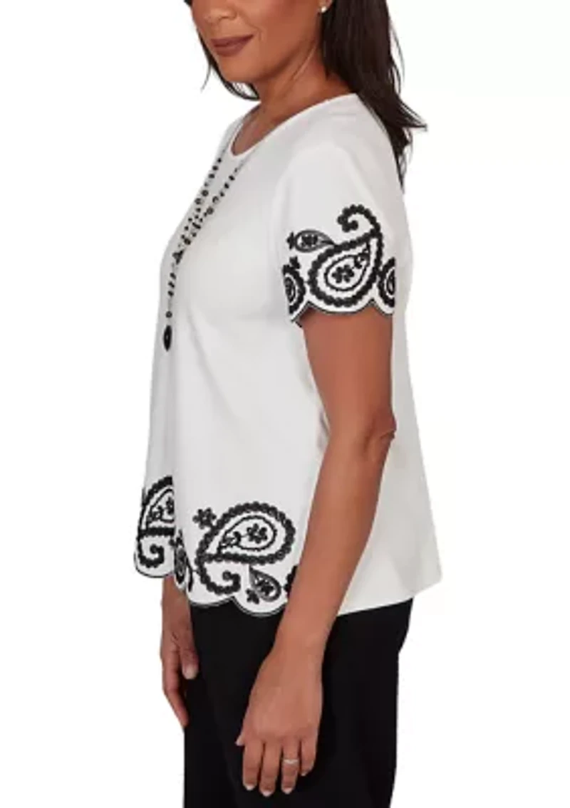 Women's Crowd Pleaser Paisley Border T-Shirt