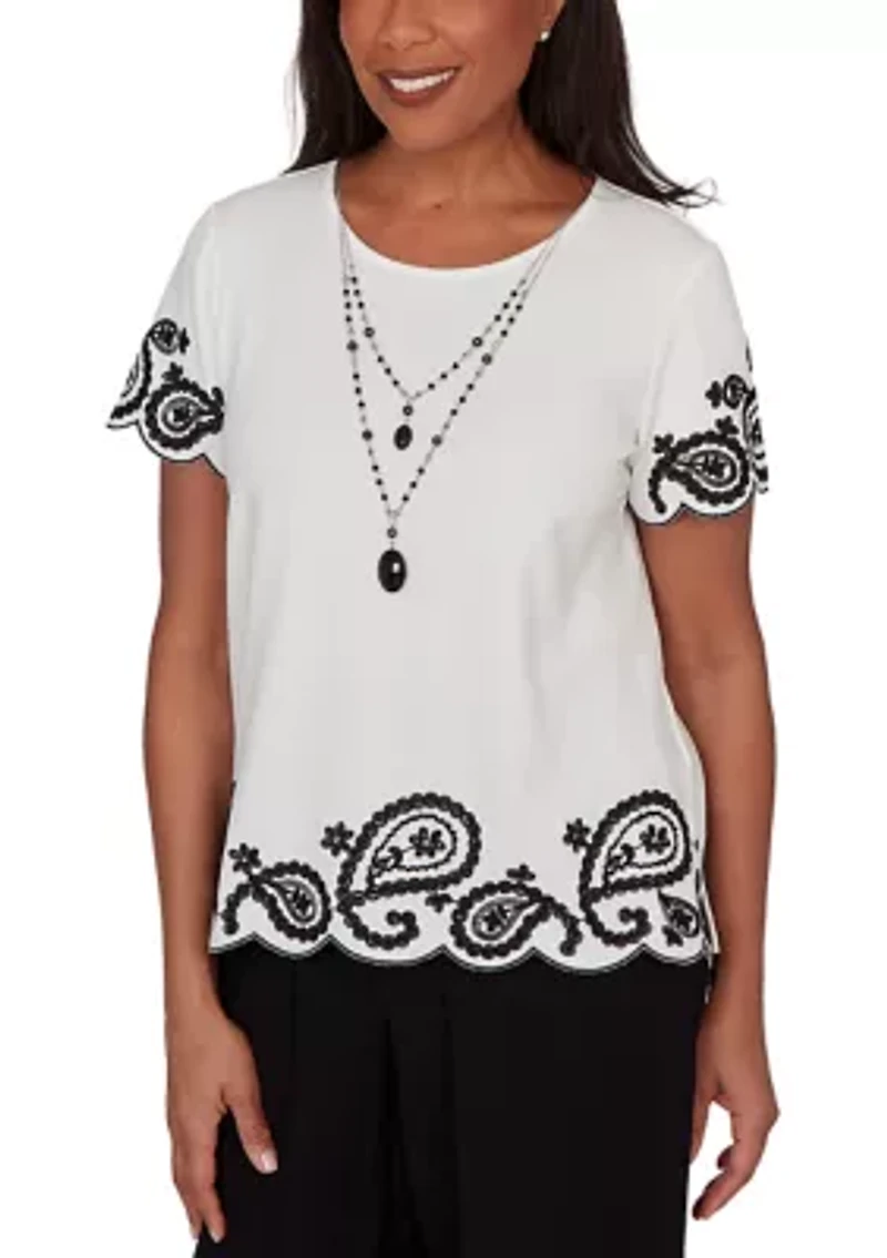 Women's Crowd Pleaser Paisley Border T-Shirt