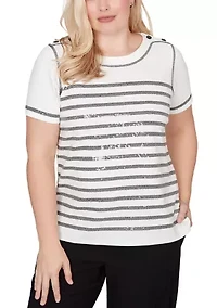 Women's Crowd Pleaser Sequin Biadere T-Shirt
