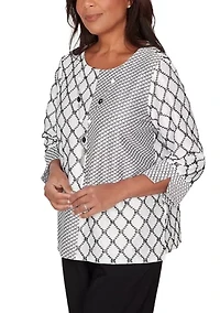 Women's Crowd Pleaser Diamond Texture Spliced Top