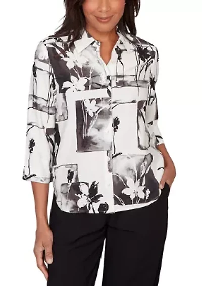Petite Crowd Pleaser Floral Patch Top