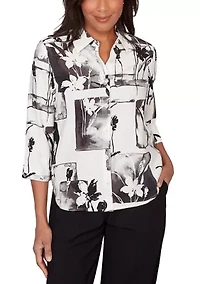 Petite Crowd Pleaser Floral Patch Top