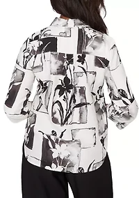 Petite Crowd Pleaser Floral Patch Top