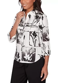 Petite Crowd Pleaser Floral Patch Top