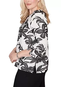Petite Crowd Pleaser Flower Embroidered Top