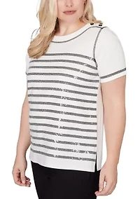 Petite Crowd Pleaser Sequin Biadere Top