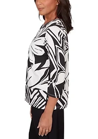 Petite Crowd Pleaser Abstract Drama Floral Top