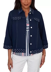 Women's Port Side Pearl Trim Jacket