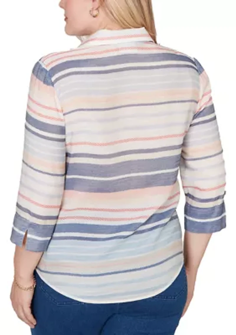 Women's Port Side Texture Stripe Shirt