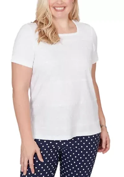 Women's Port Side Layering Top with Dot Trim