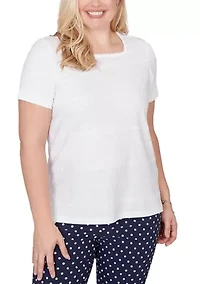 Women's Port Side Layering Top with Dot Trim