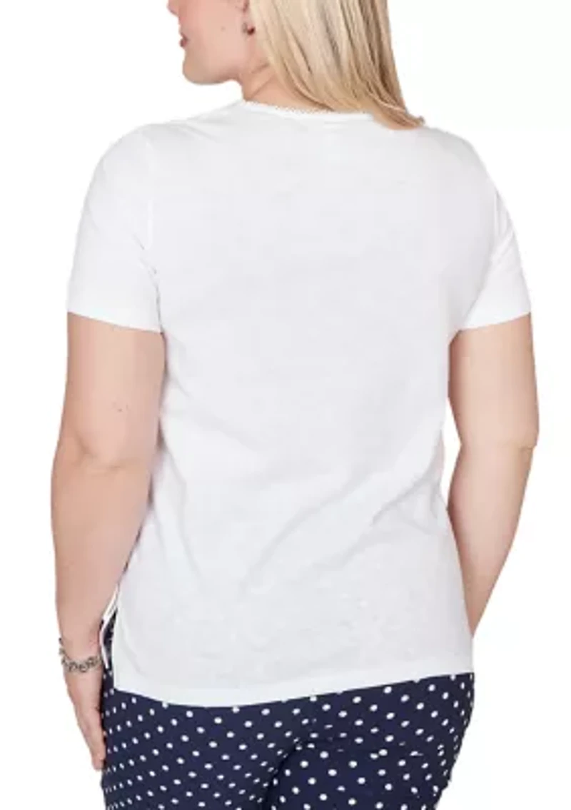 Women's Port Side Layering Top with Dot Trim