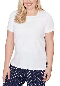 Women's Port Side Layering Top with Dot Trim