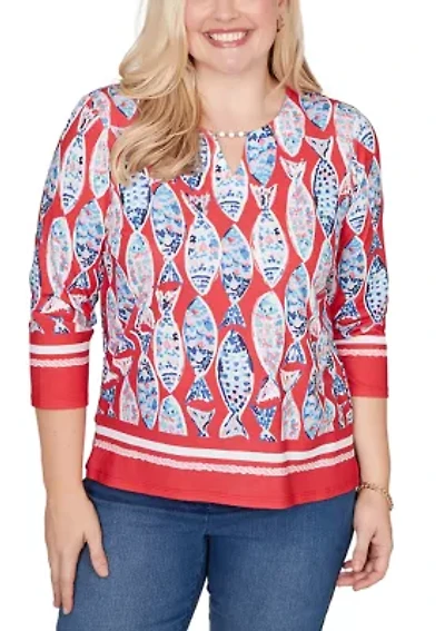 Women's Port Side Mosaic Fish Top