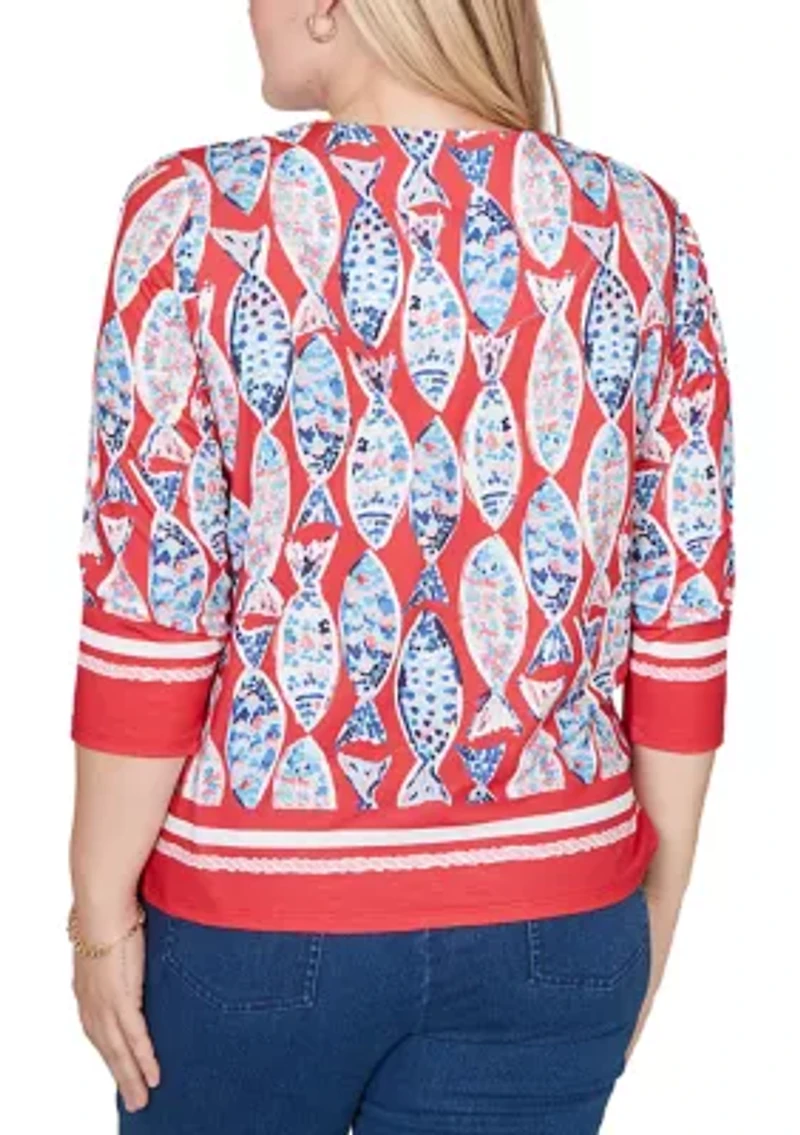 Women's Port Side Mosaic Fish Top