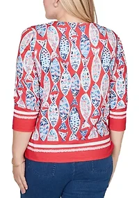Women's Port Side Mosaic Fish Top