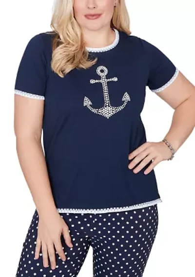 Women's Port Side Pearl Anchor T-Shirt