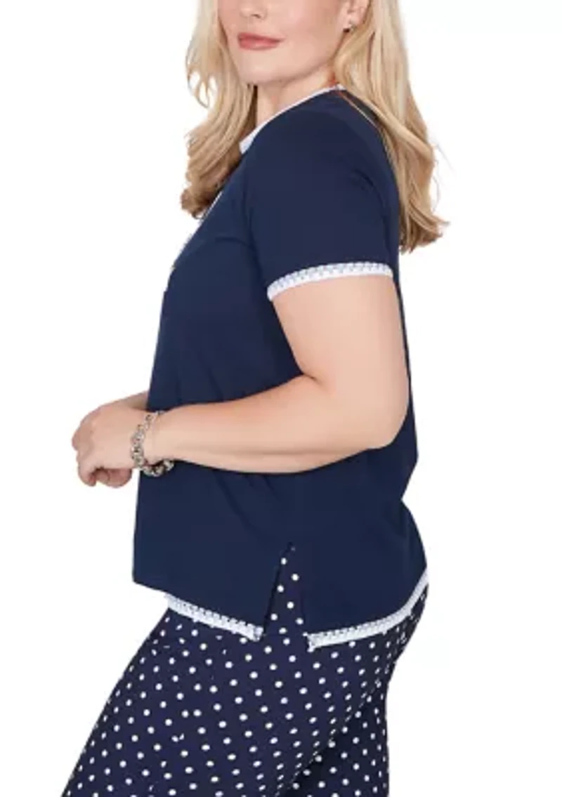 Women's Port Side Pearl Anchor T-Shirt