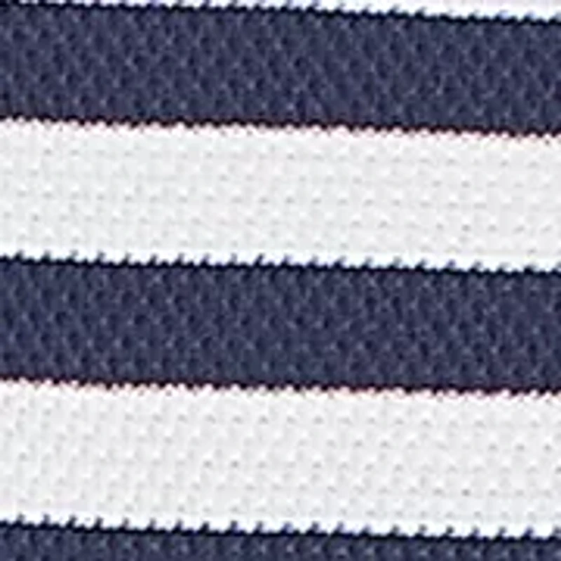 Women's Port Side Piqué Stripe Top with Button Detail
