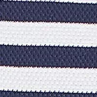 Women's Port Side Piqué Stripe Top with Button Detail