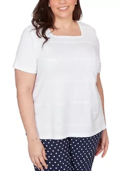 Plus Port Side Layering with Dot Trim Top