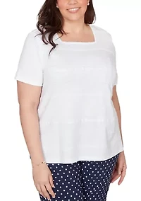 Plus Port Side Layering with Dot Trim Top