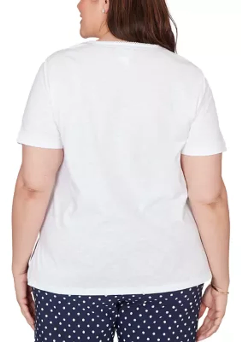 Plus Port Side Layering with Dot Trim Top
