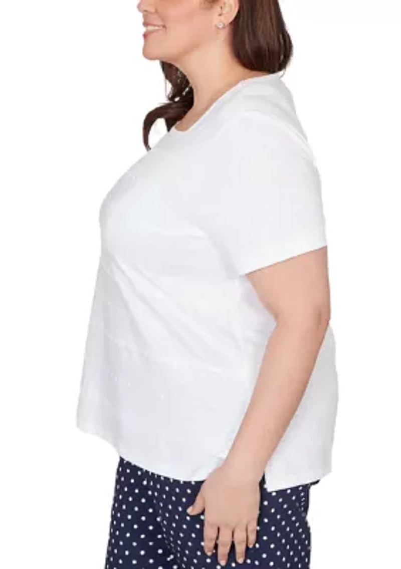 Plus Port Side Layering with Dot Trim Top
