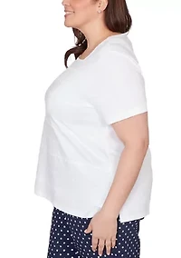 Plus Port Side Layering with Dot Trim Top