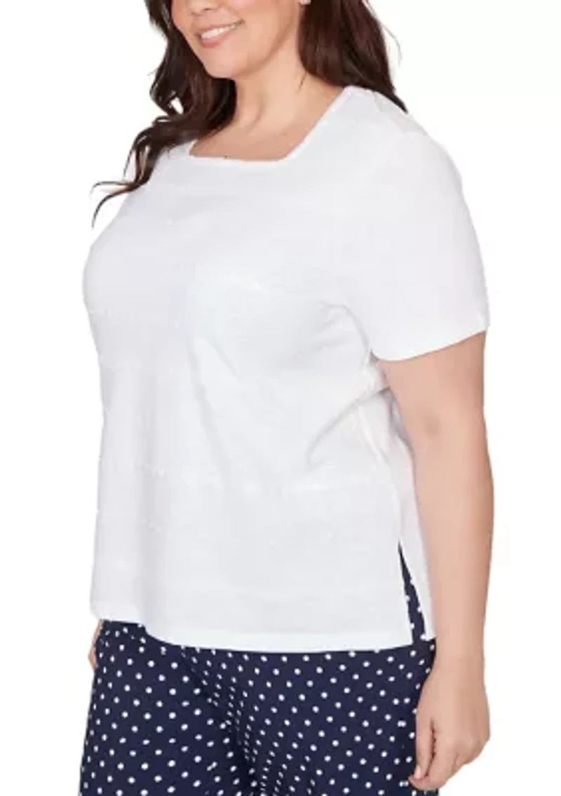 Plus Port Side Layering with Dot Trim Top