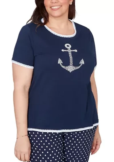 Plus Port Side Pearl Anchor T-Shirt