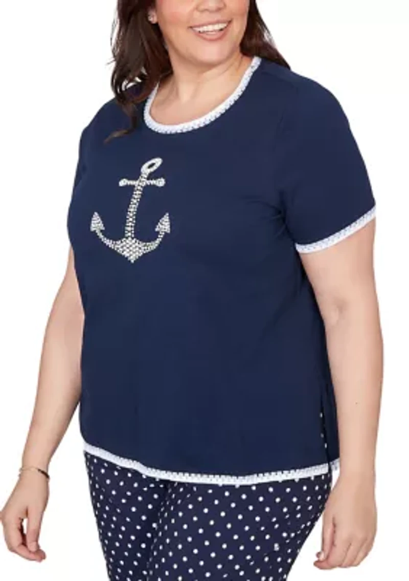 Plus Port Side Pearl Anchor T-Shirt