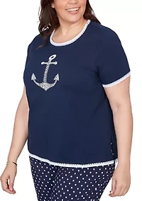 Plus Port Side Pearl Anchor T-Shirt