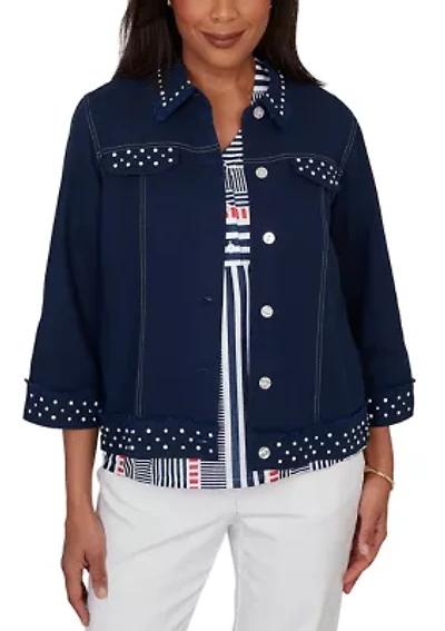 Petite Port Side Pearl Trim Jacket