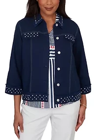 Petite Port Side Pearl Trim Jacket