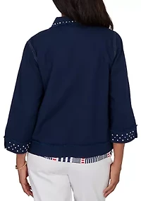 Petite Port Side Pearl Trim Jacket