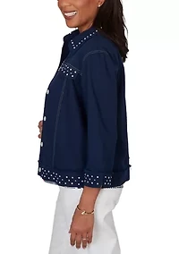 Petite Port Side Pearl Trim Jacket