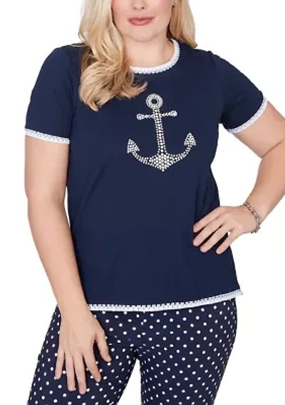 Petite Port Side Pearl Anchor Top