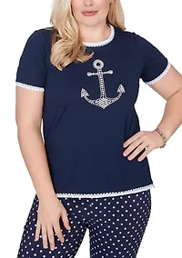Petite Port Side Pearl Anchor Top