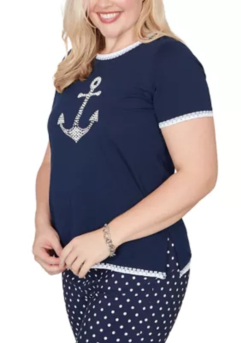 Petite Port Side Pearl Anchor Top