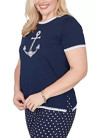 Petite Port Side Pearl Anchor Top