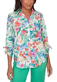 Women's Resort Living Tropical Print Shirt