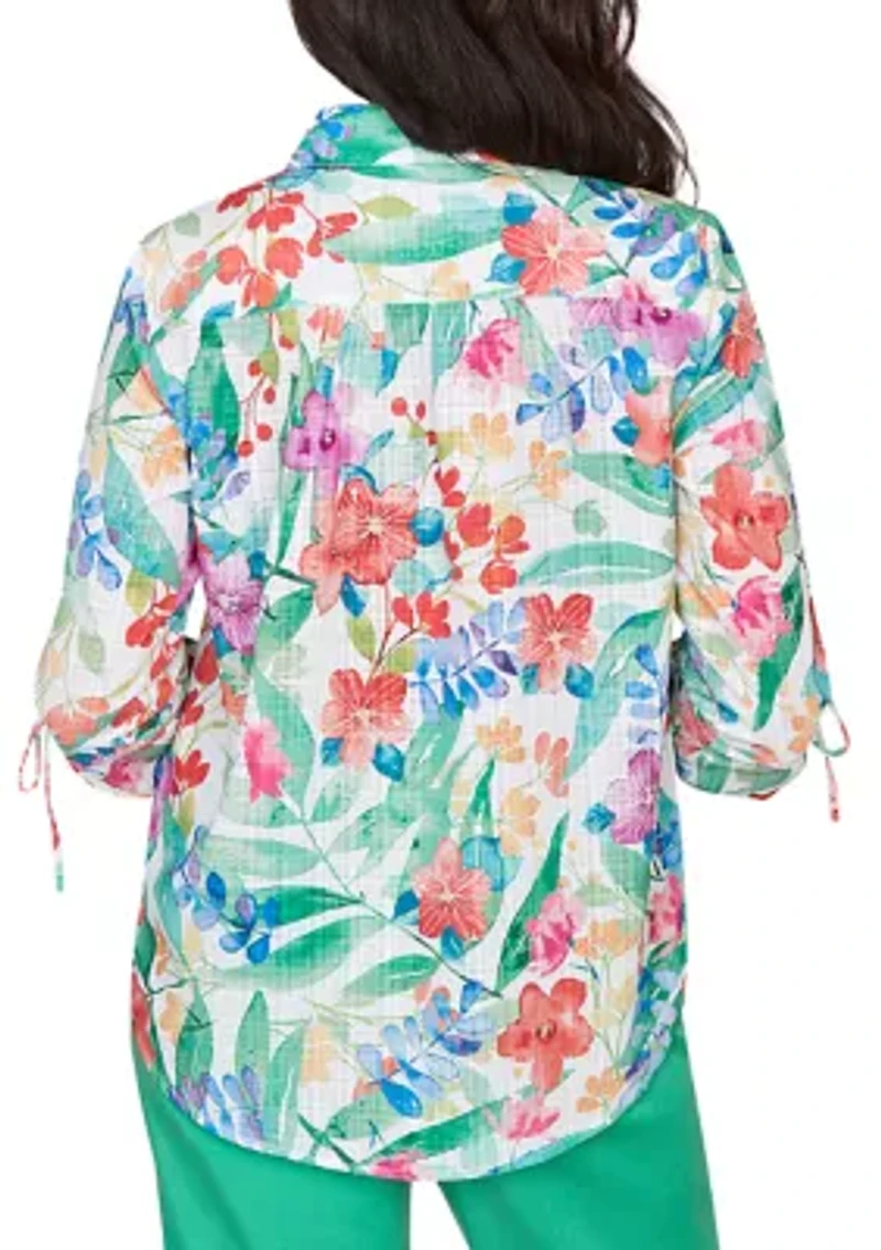 Women's Resort Living Tropical Print Shirt