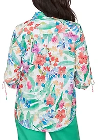 Women's Resort Living Tropical Print Shirt