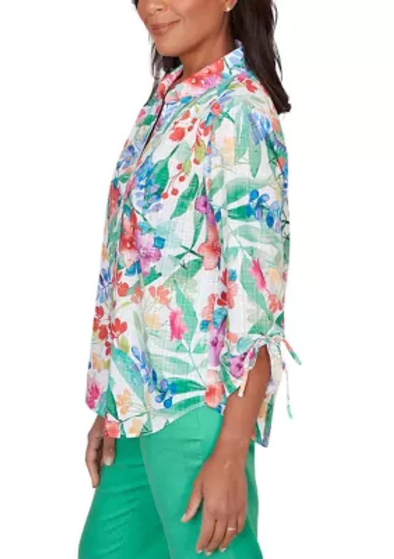 Women's Resort Living Tropical Print Shirt