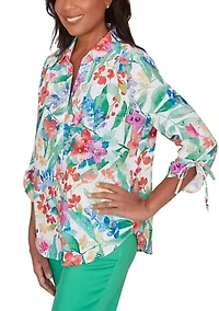 Women's Resort Living Tropical Print Shirt