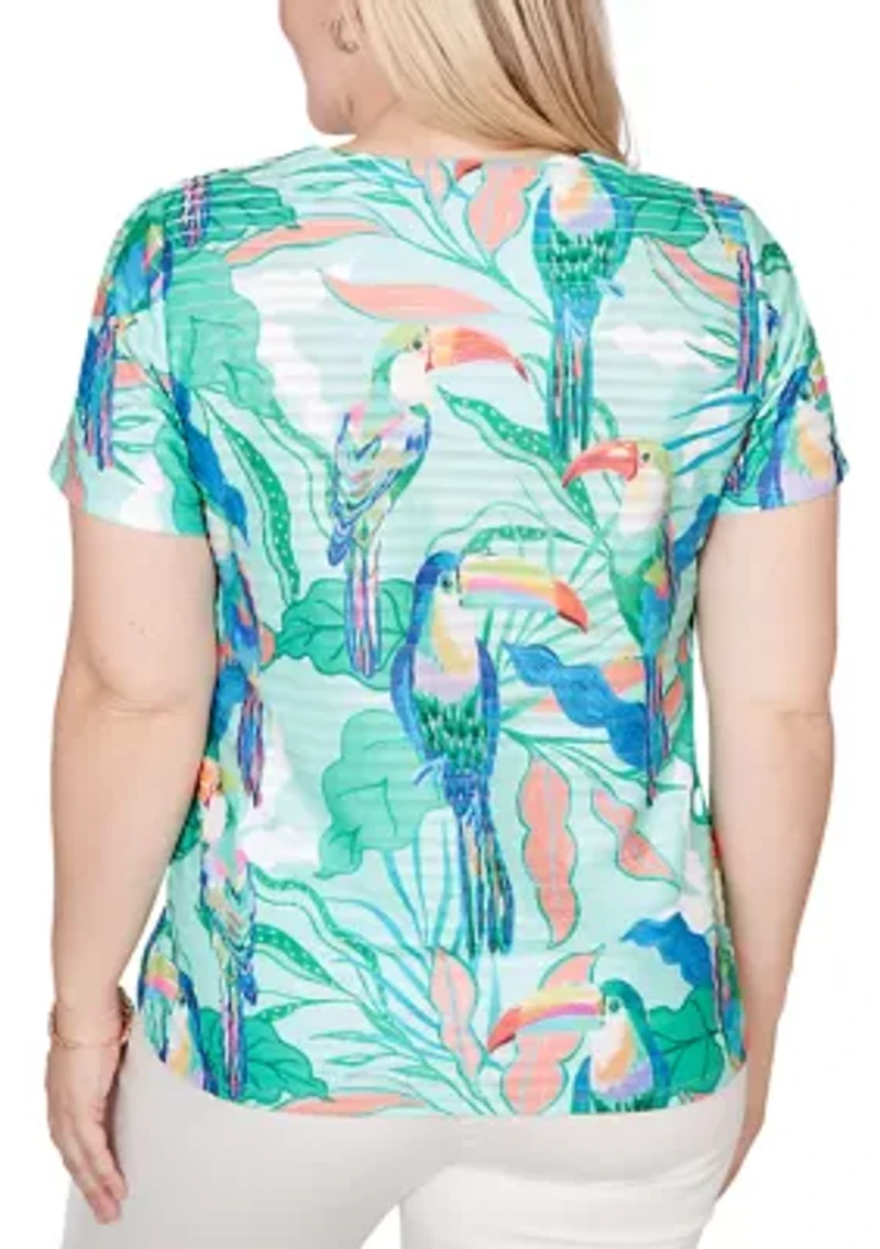 Women's Resort Living Toucan Print Top
